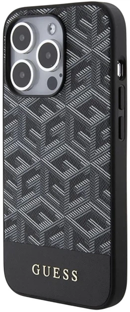 Etui plecki Guess GCube Stripes MagSafe do Apple iPhone 15 Pro Max Black (3666339194734) - obraz 3