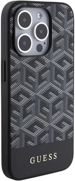Etui plecki Guess GCube Stripes MagSafe do Apple iPhone 15 Pro Max Black (3666339194734) - obraz 4