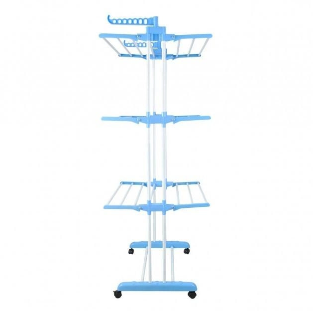 Напольная раскладная сушилка для белья - 3 яруса Tiers Garment Rack, вертикальная многоярусная сушилка для одежды - Фото 8 Напольная раскладная сушилка для белья - 3 яруса Tiers Garment Rack, вертикальная многоярусная сушилка для одежды - изображение 8