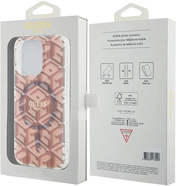 Etui plecki Guess IML GCube MagSafe do Apple iPhone 15 Pro Max Pink (3666339222017) - obraz 8