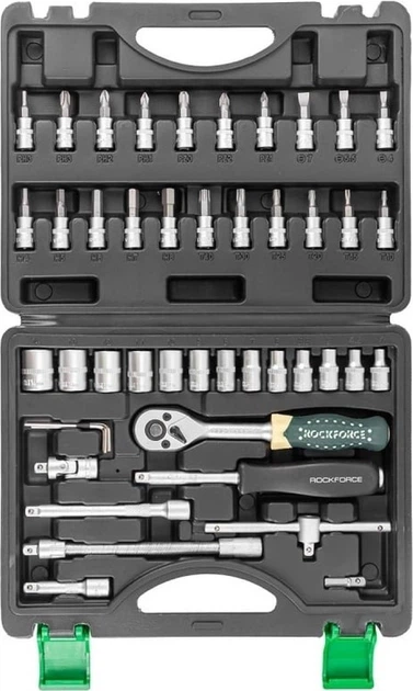 Zestaw kluczy nasadowych Rock Force 4 - 14 mm 1/4" 46 szt. 2462-5 (4811450026894) - obraz 1