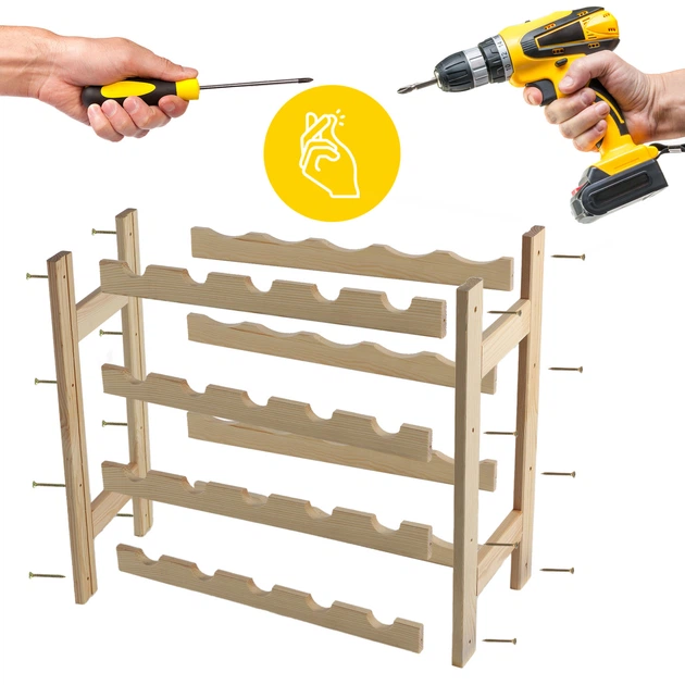 Дерев’яна підставка для вина Kadax Carpi 54 x 25 см(5903699484630) - зображення 6