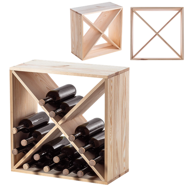 Дерев’яний стелаж для вина Kadax Loreo X світло-коричневий 52 x 52 см (5906638310687) - зображення 4