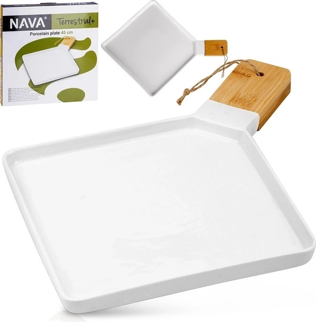 Talerz do serwowania Nava Terrestrial porcelanowy Biały 44.5 x 2.5 x 35 cm (O-10-263-027) - obraz 4