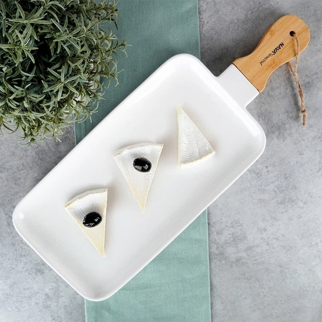 Talerz do serwowania Nava Terrestrial porcelanowy Biały 46 x 2.5 x 18 cm (10-263-030) - obraz 6