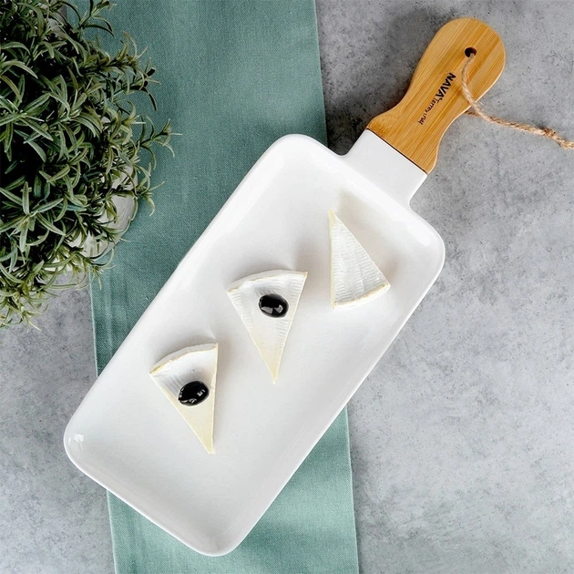 Talerz do serwowania Nava Terrestrial porcelanowy Biały 40.5 x 2.5 x 15 cm (10-263-029) - obraz 5