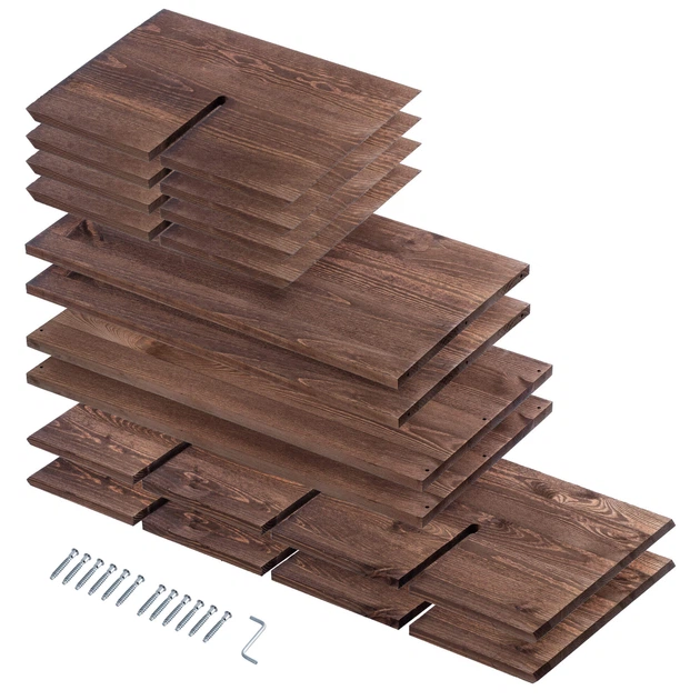 Дерев’яний стелаж для вина Kadax Loreo з решіткою темно-коричневий 52 x 52 см (5906638310724) - зображення 3