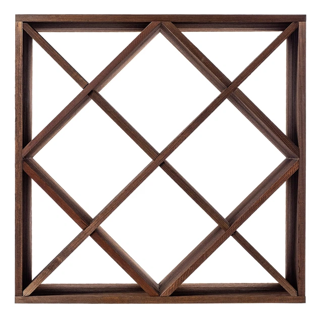 Дерев’яний стелаж для вина Kadax Loreo з решіткою темно-коричневий 52 x 52 см (5906638310724) - зображення 6