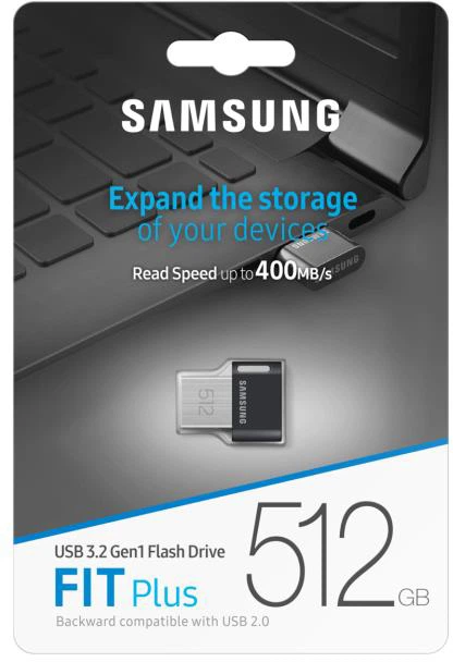 Флеш пам'ять USB Samsung Fit Plus 512GB USB 3.2 Gen2x2 Black/Silver (MUF-512AB/APC) - зображення 7