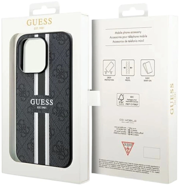Etui plecki Guess 4G Printed Stripes MagSafe do Apple iPhone 15 Pro Max Black (3666339209742) - obraz 6