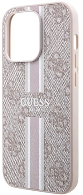 Etui plecki Guess 4G Printed Stripes MagSafe do Apple iPhone 15 Pro Max Pink (3666339203511) - obraz 4