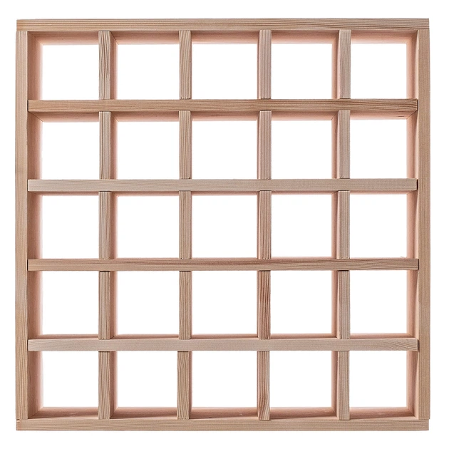 Дерев’яний стелаж для вина Kadax Loreo шахівниця світло-коричневий 52 x 52 см (5906638310700) - зображення 2