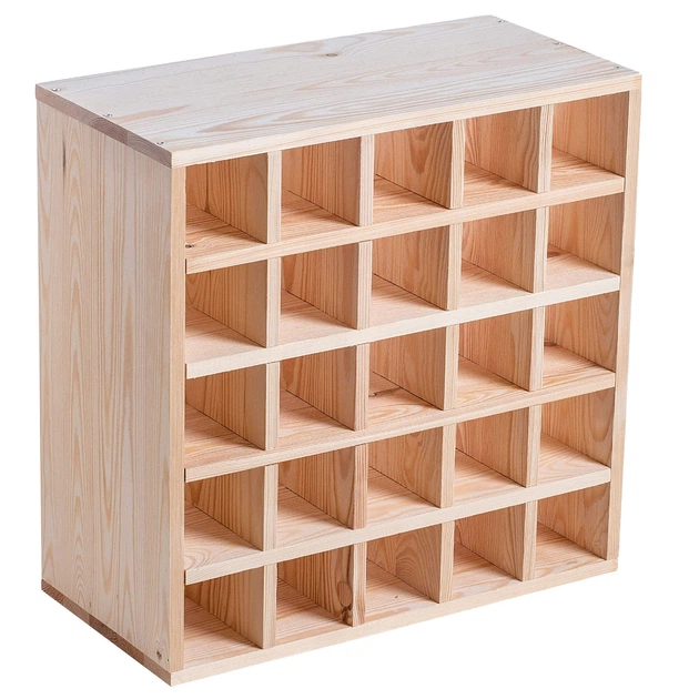 Дерев’яний стелаж для вина Kadax Loreo шахівниця світло-коричневий 52 x 52 см (5906638310700) - зображення 3