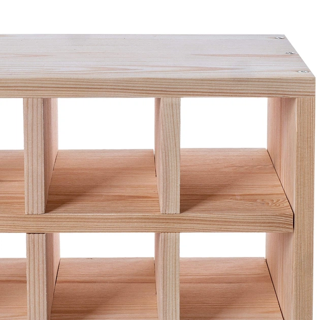 Дерев’яний стелаж для вина Kadax Loreo шахівниця світло-коричневий 52 x 52 см (5906638310700) - зображення 4