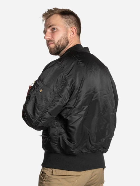 Kurtka bomberka męska Alpha Industries 100101-03 XL Czarny/Pomarańczowy - obraz 3