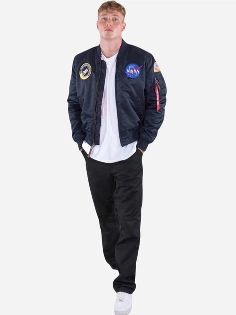 Бомбер чоловічий Alpha Industries 166107-07 L Синій (800070330266) - зображення 3