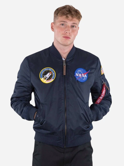 Бомбер чоловічий Alpha Industries 166107-07 XL Синій (800070330267) - зображення 1