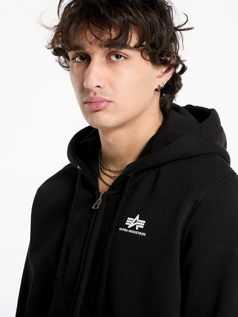 Bluza męska rozpinana streetwear Alpha Industries 118342-03 2XL Czarna - obraz 4