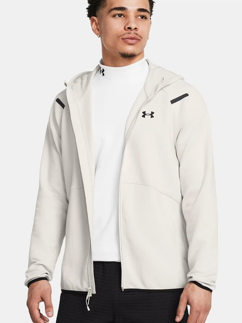 Bluza męska rozpinana streetwear z kapturem Under Armour 77-1389352-0110 S Biała - obraz 1