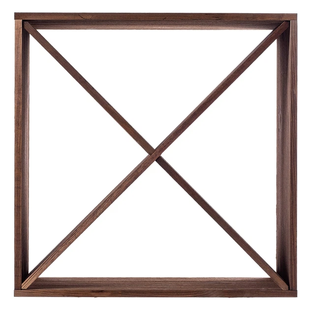 Regał na wino Kadax Loreo X drewniany ciemny brąz 52 x 52 cm (5906638310717) - obraz 2