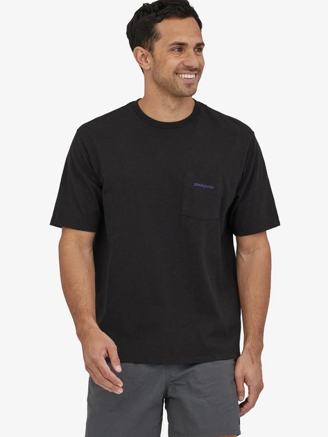 Футболка довга чоловіча Patagonia 37655-INBK S Чорна (800070317660) - зображення 1
