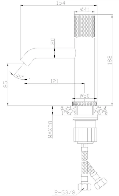 Змішувач для раковини Invena Starlight BU-78-014-V - зображення 4