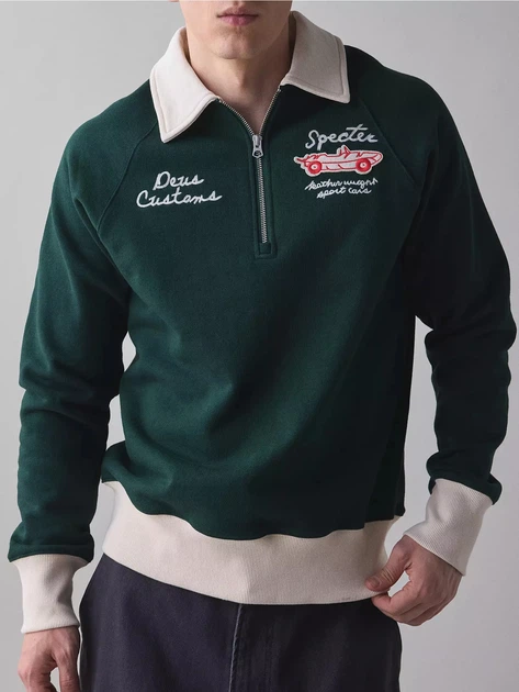 Sweter męski z bawełny Deus Ex Machina DMF248541-RGG L Zielony - obraz 1