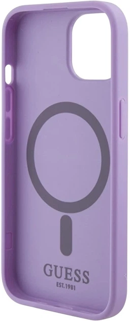 Панель Guess Saffiano MagSafe для Apple iPhone 15/14/13 Purple (3666339155902) - зображення 7