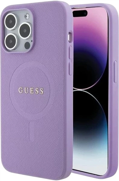 Etui plecki Guess Saffiano MagSafe do Apple iPhone 15 Pro Max Purple (3666339155933) - obraz 1