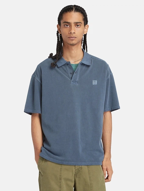 Koszulka polo męska Timberland TB0A5UH34331 L Niebieska - obraz 1