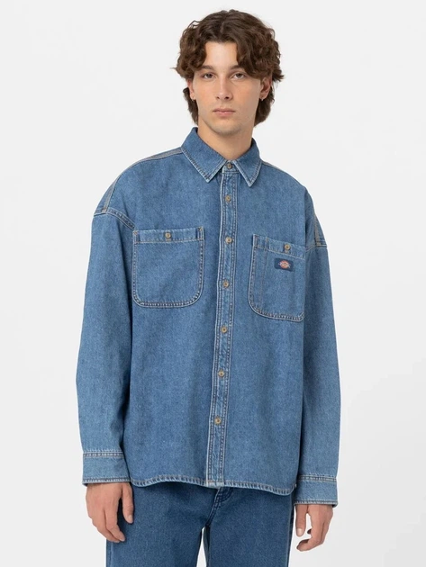 Koszula męska jeansowa Dickies DK0A4YF5CLB1 S Niebieska - obraz 1