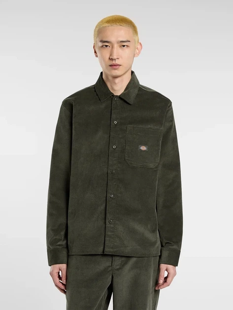 Сорочка вельветова чоловіча Dickies DK0A8652OGX1 S Темно-зелена (800070348073) - зображення 1