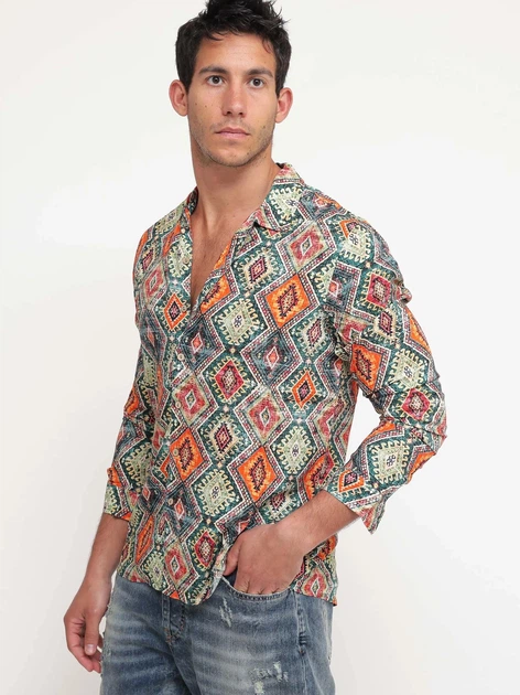 Koszula męska Tooco TOCOM-LSH-PALENQUE-GR L Pomarańczowa - obraz 3