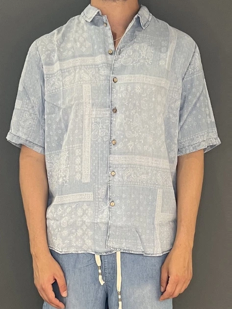 Koszula męska bawełniana Tooco TOCOM-SSH-LIGHT-DENIM L Błękitna - obraz 1