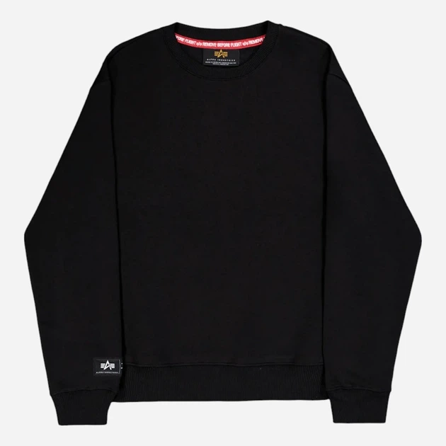 Bluza bez kaptura męska Alpha Industries 258307-03 L Czarna - obraz 4