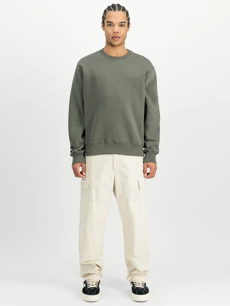 Bluza bez kaptura męska Alpha Industries 258307142 L Zielona - obraz 3