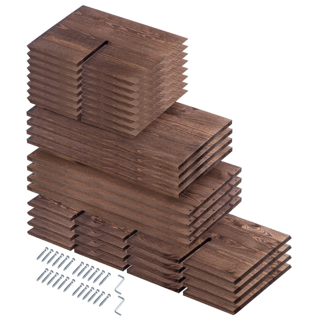 Дерев’яний стелаж для вина Kadax Loreo клітка темно-коричневий 2 шт (5906638310786) - зображення 3