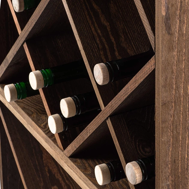 Дерев’яний стелаж для вина Kadax Loreo клітка темно-коричневий 2 шт (5906638310786) - зображення 6