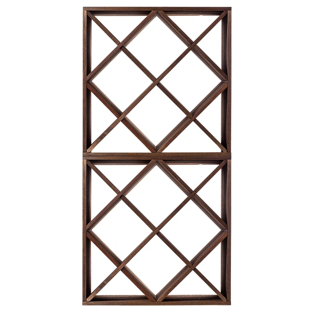 Дерев’яний стелаж для вина Kadax Loreo клітка темно-коричневий 2 шт (5906638310786) - зображення 9