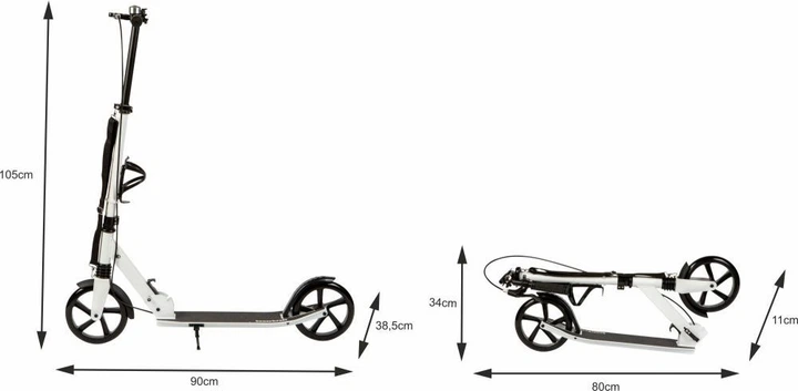 Hulajnoga miejska Bauerkraft dla dzieci i młodzieży składana z uchwytem na bidon G-117 (5904265071179) - obraz 2