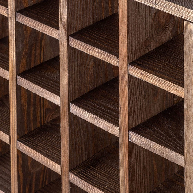 Regał na wino Kadax Loreo szachownica drewniany ciemny brąz 2 szt (5906638310793) - obraz 3