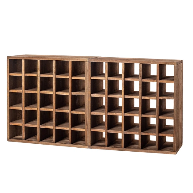 Regał na wino Kadax Loreo szachownica drewniany ciemny brąz 2 szt (5906638310793) - obraz 4