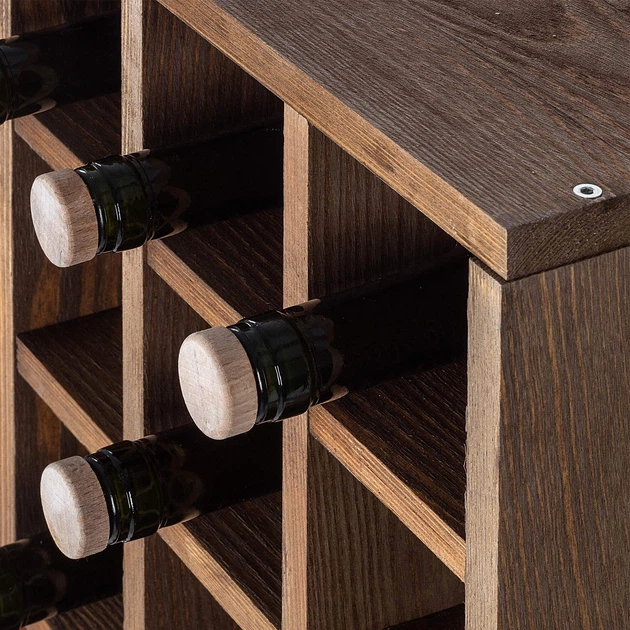 Regał na wino Kadax Loreo szachownica drewniany ciemny brąz 2 szt (5906638310793) - obraz 7