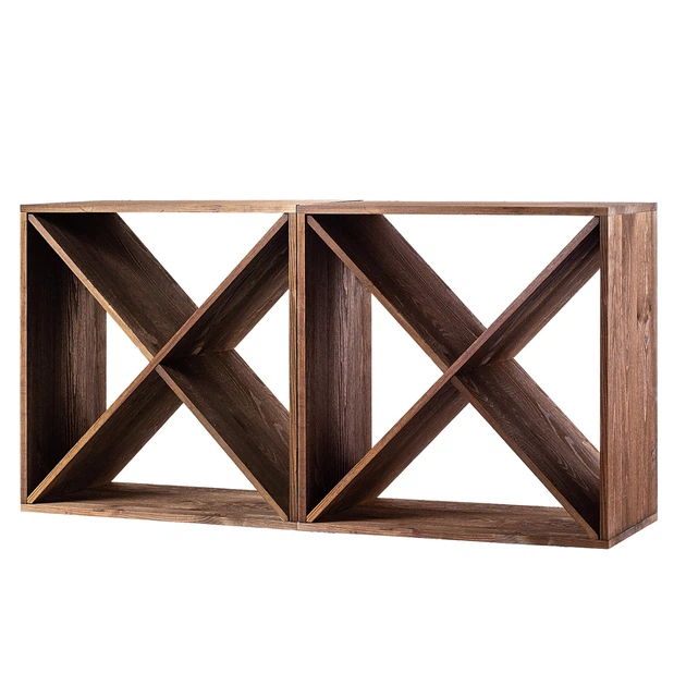 Regał na wino Kadax Loreo X drewniany ciemny brąz 2 szt (5906638310779) - obraz 4