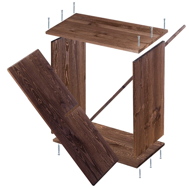 Regał na wino Kadax Loreo X drewniany ciemny brąz 2 szt (5906638310779) - obraz 5