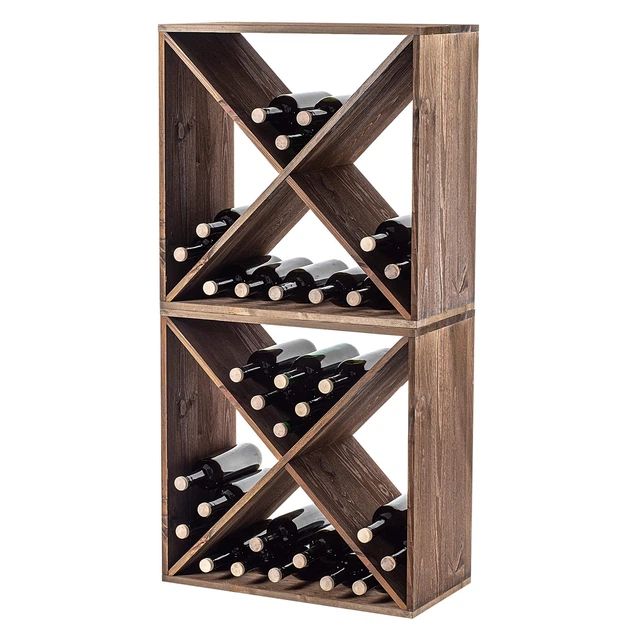 Regał na wino Kadax Loreo X drewniany ciemny brąz 2 szt (5906638310779) - obraz 8