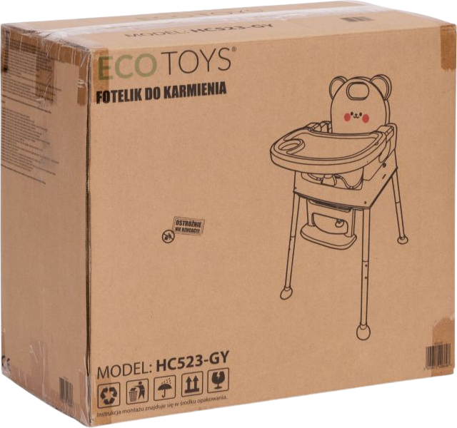 Krzesełko do karmienia EcoToys 3 w 1 Szare  HC523-GY (5905817008698) - obraz 7