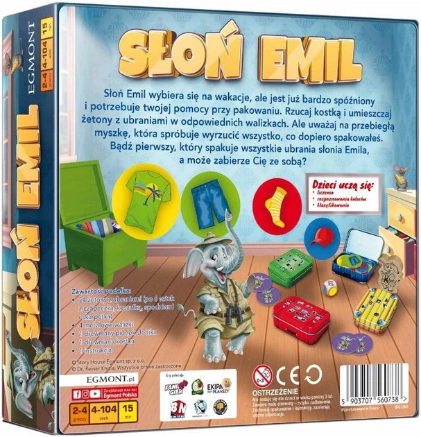 Настільна гра Egmont Слон Еміль валізи, повні розваг (5903707560738) - зображення 3