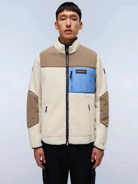 Kurtka przejściowa męska bez kaptura Napapijri NP0A4GNTMQZ1 XL Mleczny/Brązowy - obraz 1