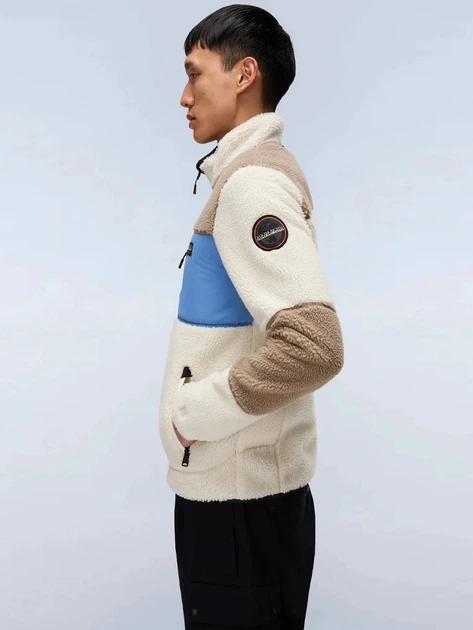 Kurtka przejściowa męska bez kaptura Napapijri NP0A4GNTMQZ1 M Mleczny/Brązowy - obraz 3